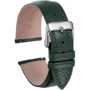 Kal-Bracelets De Montre En Cuir Véritable 22mm Remplacement Rapide Plat En Cuir De Vache Bracelet De Montre Élégant Pour Femmes Et Hommes Avec Boucle En Acier Inoxydable, Vert - Neuf