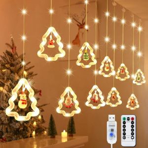 KAL-Rideau Lumineux Noël 3M, Guirlande Lumineuse Rideau, Rideau Lumineux Blanc Chaud, Guirlande Lumineuse De Noël Avec 8 Modes D'Eclairage Pour Noël, Mariage, Anniversaire, Maison,Fenêtre,Patio - Neuf