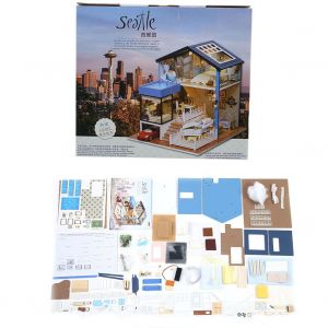 Maison De Poupee Miniature A Faire Soi-Meme, Faite A La Main, Avec Eclairage Led - Neuf