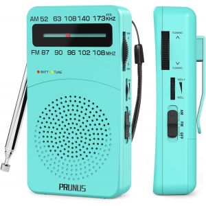 DTUB-Petite Radio Portable,J-166 Am(Mw)/Fm Mini Radio De Poche Compatible Avec 2 * Aa Piles,Excellente Réception,Bouton De Réglage Avec Indicateur De Signal,Adapté Aux Personnes Âgées - Neuf