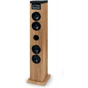 Tour De Son Bluetooth Avec Lecteur Cd, Enceinte Colonne Hifi 60W, Radio Fm, Port Aux Et Usb, Mp3 Et Affichage Led - Bois - Ds122Cd - Neuf