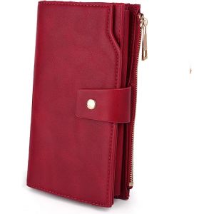 Femme Portefeuille Blocage Rfid En Pu Cuir Avec Bracelet Grande Capacité(21 Emplacements De Cartes) Poche Intérieure Convient Aux Portables 5.5 - Neuf