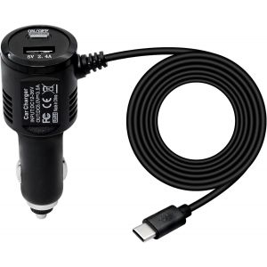 Chargeur de caméra embarquée USB de Type C avec commutateur,Port USB,Chargement Rapide du véhicule,pour la Plupart des caméras embarquées et Navigation GPS(câble : 1,2 m) - Neuf