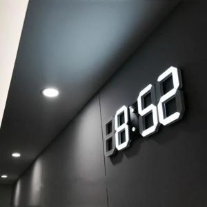 Salon moderne horloge murale mode créatif horloge personnalité stéréo 3D simple calendrier calendrier numérique LED horloge électron - Neuf