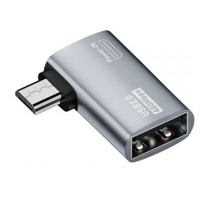 Adaptateur Micro Usb Vers Usb 2.0 Otg À Angle Droit Avec Alimentation Usb Pour Téléphone Et Tablette, Cy-U2-009-Ri - Neuf