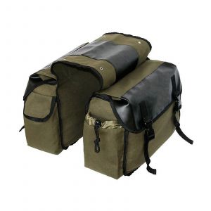 Sacoche De Velo 40 L Pour Porte-Bagages Arriere, Vert Armee, Double Sacoche De Velo - Neuf