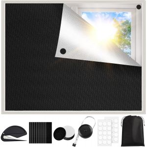 KALANKA-Store Occultant Sans Percage 200X145 cm, 100% Opaque, Protection Solaire et Lsolant Thermique, Peut &ecirc;tre Coup&eacute; sur Mesure, Store d'obscurcissement de Fen&ecirc;tre de Toit Sans Percer pour L'int&eacute;ri - Neuf