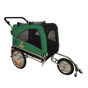 Remorque À Vélo 2en1 Pour Chien Xl Avec Suspension - Neuf