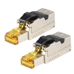 KAL-2 X Cat 8-2 X Connecteur Réseau Rj45 Connecteur Rj45 Sans Outil Boîtier Métallique Blindé Cat8 40Gbit S Compatible Avec Cat5 Cat6 Cat7 2 Pièces Connecteur Cat8 Connecteur Cat8 - Neuf