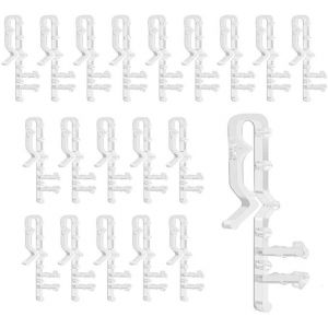 Clips de cantonnière pour stores, 20 pièces, clips de store 2,0 pouces, pièces/accessoires de store en plastique transparent dissimulés pour stores en bois - Neuf