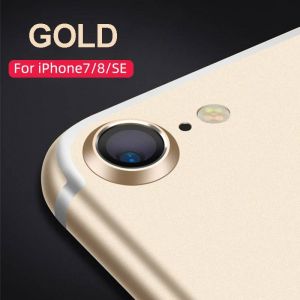 Cercle De Protection D'objectif Pour Iphone 7 8 Se2,Protection D'écran Pare-Balles,Caméra,Couvercle De Protection De Téléphone En Métal,Film En Verre,Accessoires.Gold.For Iphone Se2 - Neuf