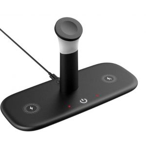 Chargeur Sans Fil 5 En 1 Avec Veilleuse Pour Iphone, Apple Watch, Airpods Et &Eacute;couteurs - Neuf