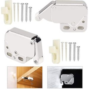 Lot de 2 loquets &agrave; ressort automatiques pour armoires et placards - Neuf