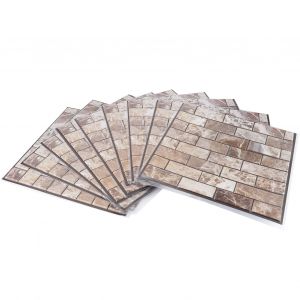 Hjlian Lot De 10 Autocollants Muraux 3d Motif Brique Pour Cuisine Et Salle De Bain - Neuf