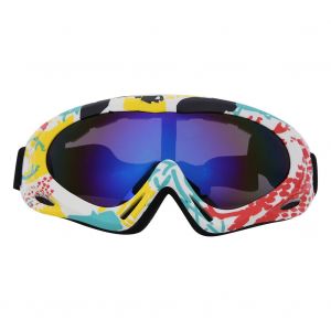 Lunettes De Ski D'exterieur, Antibuee, Anti-Uv, Coupe-Vent, Pour Le Ski (Jaune Et Blanc) - Neuf