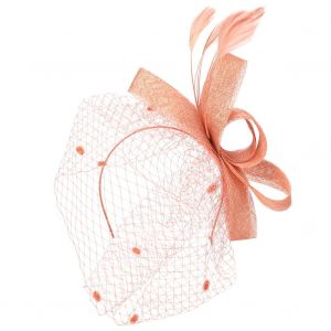 Hjlian Chapeau De Mariee En Maille Filet Pour Femme, Accessoire Pour Cheveux (Rose) - Neuf
