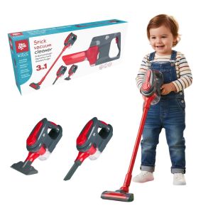 Dirt Devil Aspirateur Jouet 3-en-1 - Vacuum Cleaner avec 2 Accessoires - Fonction d'Aspiration et Sons R&eacute;alistes - Pour Gar&ccedil;ons et Filles &agrave; partir de 3 Ans - Rouge/Gris - Neuf