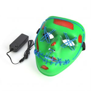 Masques de clown tout usage, avec bandes LED, 3 modes d'eclairage, masque effrayant, jouets de vacances (bleu) - Neuf