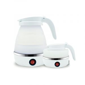 Pliable Électrique Bouilloire De Voyage Portable De Silicone Bouilloire Avec Espace De Rangement, Chauffage (Blanc) - Neuf