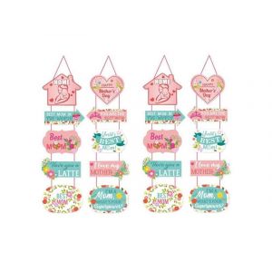 Banni&egrave;res de porte pour la f&ecirc;te des M&egrave;res - 2 ensembles de d&eacute;corations &agrave; suspendre pour la maison et les f&ecirc;tes - Neuf