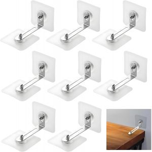 Lot De 8 Protections Anti-Basculement Pour Meubles Sans Per&ccedil;age-Ancrage Mural-Fixation Murale Sans Per&ccedil;age-Support Anti-Pointe Pour L'&eacute;preuve De B&eacute;b&eacute; Et Les Animaux Domestiques-Ancrage Mural - Neuf