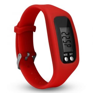 Montre Podom&egrave;tre Pour Enfants Avec &Eacute;cran Lcd, Compteur De Pas, Bracelet De Suivi D'activit&eacute; Physique, Rouge - Neuf