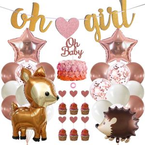 D&eacute;coration De F&ecirc;te Pr&eacute;natale, Pour Fille Et Gar&ccedil;on, Pour F&ecirc;te De R&eacute;v&eacute;lation De Genre, Oh Baby Or Rose - Neuf