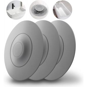 Jgd-3 Pi&egrave;ces Bouchon Baignoire Silicone - Pliable Bouchon D'&eacute;coulement Universel - Bouchon D'&eacute;vier &Agrave; Pression Avec Filtre &Agrave; Aliments Et &Agrave; Cheveux Pour &Eacute;viers, Lavabos Et Baignoires - Neuf