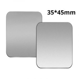 Plaque M&eacute;tallique Magn&eacute;tique Pour Support De T&eacute;l&eacute;phone De Voiture,Feuille De Fer Universelle,Support Autocollant De Disque,Support Magn&eacute;tique Pour T&eacute;l&eacute;phone Portable Pour Iphone 2pc Silver 35x45mm - Neuf