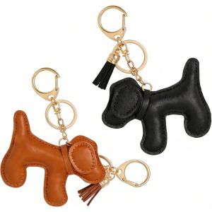 KALANKA-2 Pi&egrave;ces Bag Charm Chien Marron et Noir, Breloque Sac a Main Mignonne, Porte Cl&eacute; Chien Accessoire Sac Femme, Bijou de Sac pour Sac a Dos - Neuf