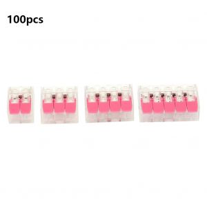 Lot de 100 connecteurs rapides PCT412/413/414/415, borniers enfichables (rose) - Neuf