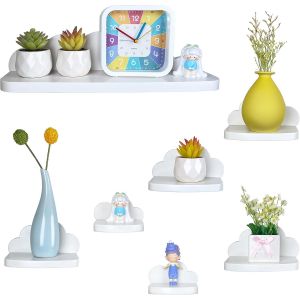 Étagères Murales Lot De 3 Pour Salon Chambre Bureau Salle De Bains Ou Cuisine Des Nuages,Blanche-3l - Neuf