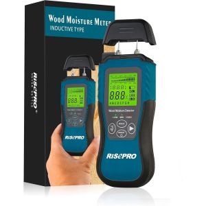 ASFASFq-Humidimètre pour bois - Testeur d'humidité numérique à deux broches , inspection du détecteur d'humidité pour le sol en papier peint en bois de chauffage avec écran LCD rétroéclairé - Neuf