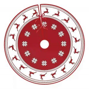 Grande jupe de sapin de No&euml;l, housse douce, d&eacute;coration avec col en forme de flocon de neige, style ferme, pour les ornements de No&euml;l, les f&ecirc;tes et la d&eacute;coration int&eacute;rieure. - Neuf