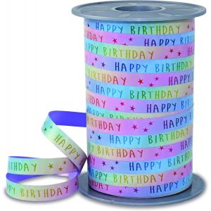 Ruban À Rayures D'anniversaire Pastel 200 M Pour Emballage Et Décoration 10 Mm De Large Ruban Décoratif En Couleurs Arc-En-Ciel Facile À Friser - Neuf