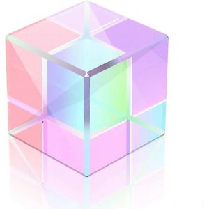 prisme cubique,r&eacute;fraction 15mm,prisme cristallin,verre optique,enseignement des sciences multifonctionnel,cours de physique,d&eacute;coration de fen&ecirc;tre,spectre,photographie, - Neuf