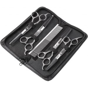 Ciseaux De Toilettage Pour Chien,Ensemble De Ciseaux &Agrave; Poils De Chien 5 En 1 Emit Ciseaux &Agrave; Effiler Pour Le Toilettage Pour Tous Les Chiens - Neuf