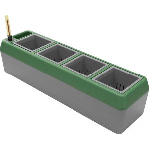 lbgwp60-Provence - Jardinière Auto-Arrosante À 4 Pots À Herbes Aromatiques Avec Indicateur De Niveau D'Eau - Jardinière De Rebord De Fenêtre - Design Moderne - Pratique Et Facile À Util r, Gris, - Neuf