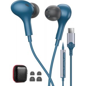 KALANKA-&Eacute;couteurs USB C pour iPhone 16 15 Samsung A54 A55 A34 A35 S24 S23 FE Ultra, Magn&eacute;tique &Eacute;couteurs USB Type C Intra Auriculaires avec Micro et contr&ocirc;le du Volume pour Mi 13T Pixel 8 7a 6a 9 Pro - Neuf