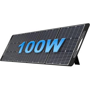 OUKITEL PV100 100W Panneau Solaire Portable, &Eacute;tanche IP68, Panneau Solaire Pliable pour G&eacute;n&eacute;rateur Solaire, Dot&eacute; d'une Sortie 21V, Chargeur Solaire pour Camping, Camping-Car, Situations d'Urgence - Neuf