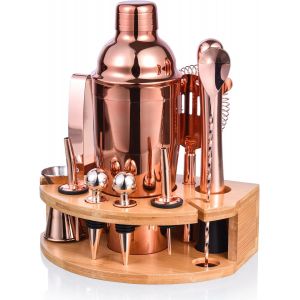 Mevronisshop-Lot De 12 Shakers &Agrave; Cocktail, En Acier Inoxydable, 750 Ml, Cadeau Pour Hommes, Femmes, Amis, Avec Livret De Recettes De Cocktail (Or Rose) - Neuf