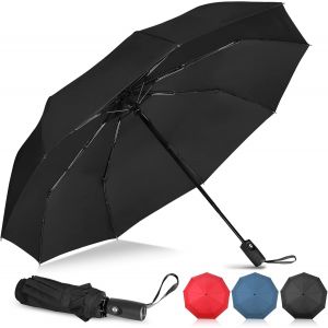 ERSHI-Parapluie Pliant Automatique Voyage,Mini Parapluies de Poche LéGer,Solide Ombrelle Double Auvent Resistant au Vent,pour Homm[1651] - Neuf