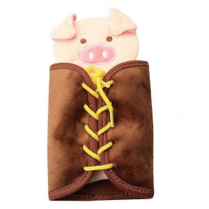 Ensemble de jouets &eacute;ducatifs &agrave; fermeture &eacute;clair, dentelle, bouton-pression et bouton, jeu c&eacute;r&eacute;bral pour enfants, joli d&eacute;guisement, jouet &eacute;ducatif en feutre, gris-brun - Neuf