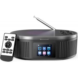 Lecteur Cd Portable Avec Écran Lcd Version Améliorée 2025 Avec Bluetooth Entrée Aux Usb Radio Fm Fonction Anti-Saut Télécommande - Neuf