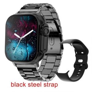 Nouveau T900 Ultra Montre Intelligente Hommes 49Mm Série 9 Amoled Écran Nfc Boussole Étanche Pour Montre Ios Iwo Ultra 9 Appel Smartwatch.Black Steel.Bt Call - Neuf