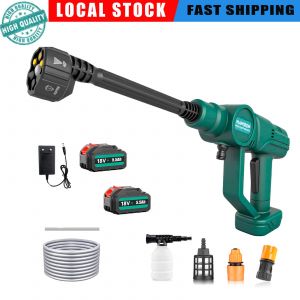 Nettoyeur haute pression portable sans fil pour voiture, nettoyeur haute pression &eacute;lectrique, &eacute;quip&eacute; de deux batteries 18 V 5.5 Ah, adapt&eacute; &agrave; l'automobile, au nettoyage domestique et au jardinage - Neuf