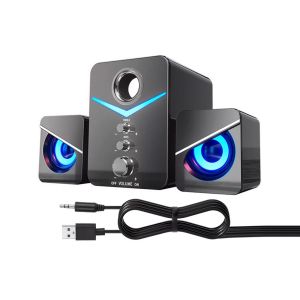 Syst&egrave;me d'enceintes Bluetooth avec caisson de basses pour PC, TV, smartphone et ordinateur portable - Neuf