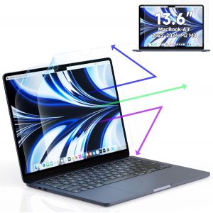 2 Unit&eacute;s Protection &eacute;cran pour MacBook Air 13.6 Pouces (2022-2025,M2,M3,M4 Chip), Filtre Anti Lumiere Bleue Protege Ecran pour Mac Air 13"" 2024, Laptop Anti Rayures Ecran Protecteur -A3240 A3113 A2681 - Neuf