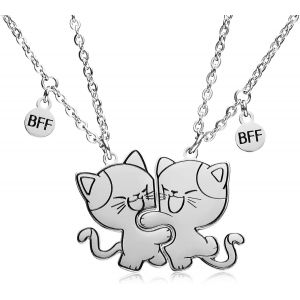 Kal-2 Pièces Pendentifs Meilleure Amie Bijoux, Petits Chatons Puzzle Collier Bff 2 Cadeaux Colliers D'amitié Assortis Pour 2 Adolescents Garçon Fille S?ur - Neuf