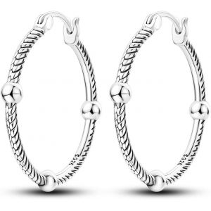 Boucles D'oreilles Créoles En Argent Sterling 925 Pour Femme,Hypoallergéniques,Style Huggie.[X503] - Neuf